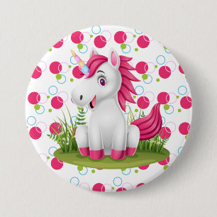 Cute Unicorn Birthday Button Favour
