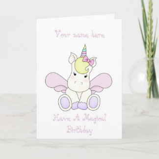 Cute Unicorn Birthday Card Personalised