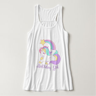 Cute Unicorn Birthday Girl Trendy Typography Art Singlet