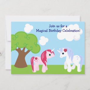 Cute Unicorn Birthday Invitation