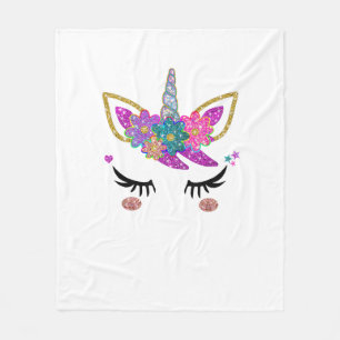 Cute Unicorn Birthday Outfit Fleece Blanket
