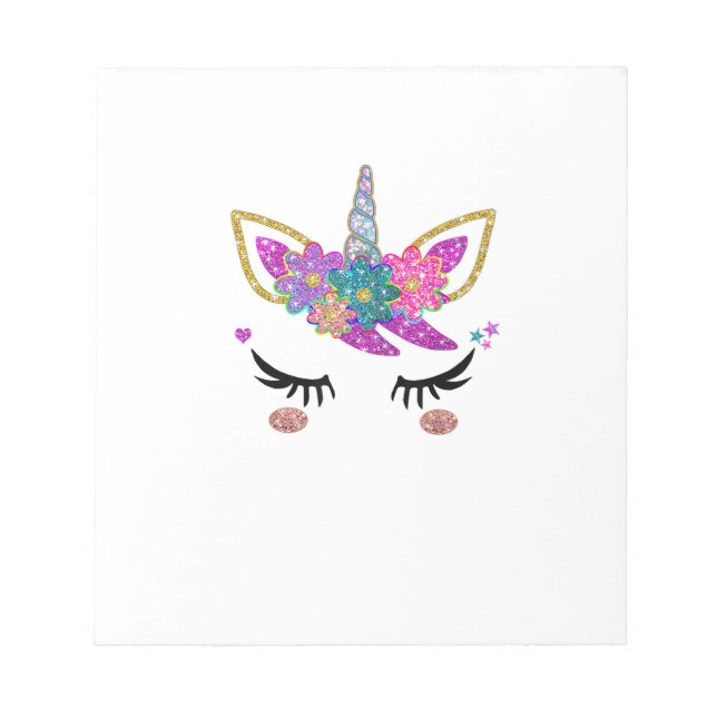 Cute Unicorn Birthday Outfit Notepad (Front)