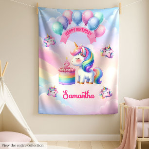 Cute Unicorn Blanket Pink Purple 2nd Birthday