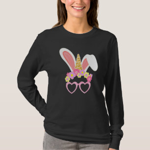 Cute Unicorn Bunny Face Easter Day Kids Girls Wome T-Shirt