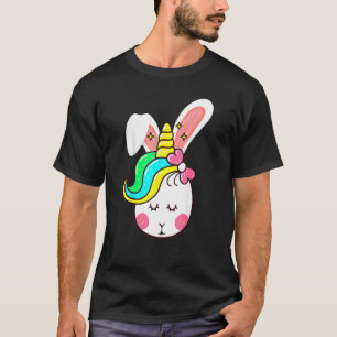 Cute Unicorn Bunny Face Easter Day Kids Girls Wome T-Shirt