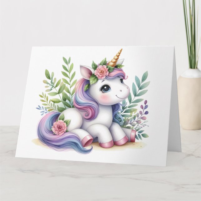 Cute Unicorn Card (Front)