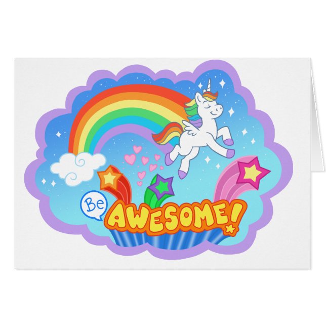 Cute unicorn card (Front Horizontal)