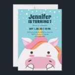 Cute  Unicorn Cartoon Magical Kids Birthday Invitation<br><div class="desc">Cute design for kids,  boys or girls who love animals. Perfect for safari animal theme birthday party or zoo party. You can customise the wording to fit other occasions.</div>