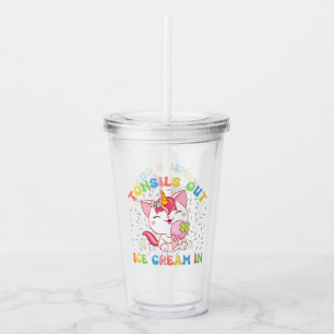 Cute Unicorn Cat with Ice Cream Funny Pun Acrylic Tumbler
