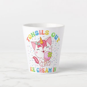 Cute Unicorn Cat with Ice Cream   Funny Pun Latte Mug