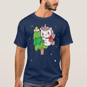 Cute Unicorn Christmas Pajama for Girls Women Xmas T-Shirt