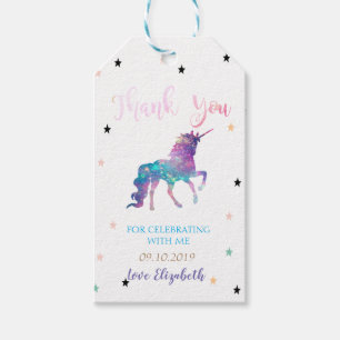 Cute Unicorn , Colourful Stars Gift Tags