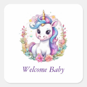 Cute Unicorn Cool Unicorn positive Square Sticker