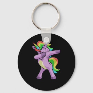 Cute Unicorn Dabber Dance Key Ring