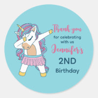 Cute Unicorn Dabbing Kids Birthday Party Favour