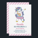 Cute Unicorn Dabbing Kids Girls Birthday Invitation<br><div class="desc">Cute design for kids,  boys or girls who love unicorn,  rainbow and mythical creature. Perfect for magical theme birthday party. You can customise the wording to fit other occasions.</div>