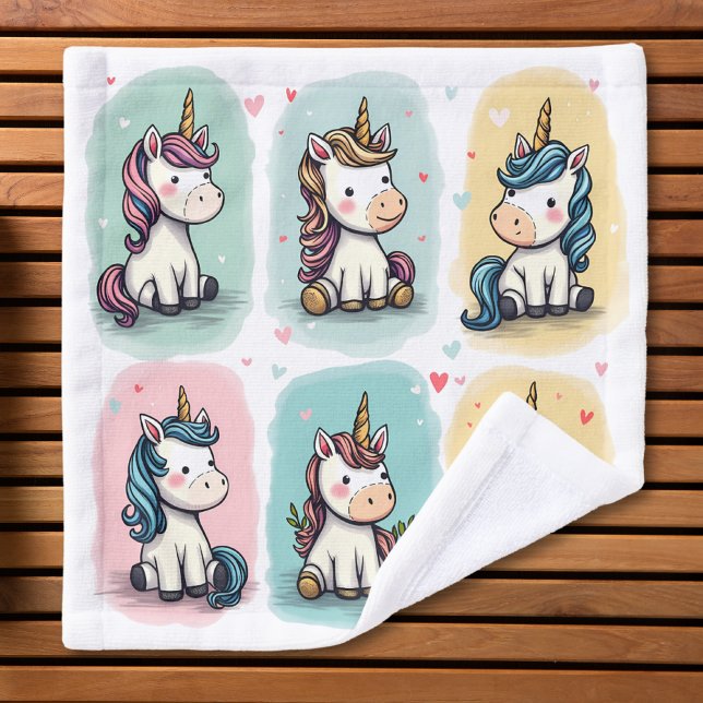 Cute Unicorn Doodles Wash Cloth (Creator Uploaded)