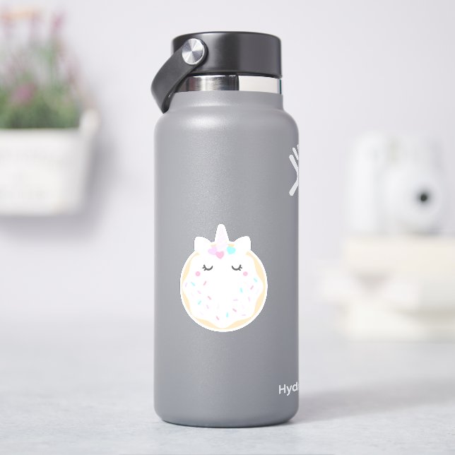 Cute Unicorn Doughnut Sticker (HydroFlask)