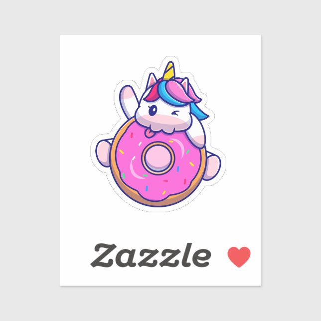 Cute Unicorn Doughnut Sticker (Sheet)