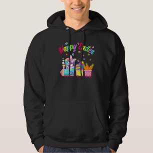 Cute Unicorn Easter Day Bunny Ear Egg Hunt Train K Hoodie