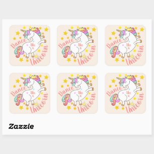 Cute Unicorn Encouragement Square Sticker