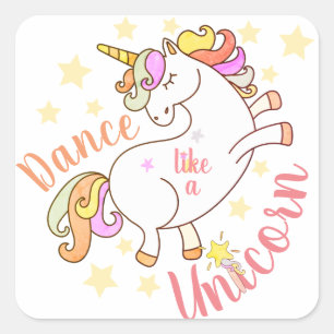 Cute Unicorn Encouragement Square Sticker