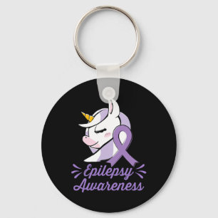Cute Unicorn Epilepsy Awareness Women Gift  Key Ring