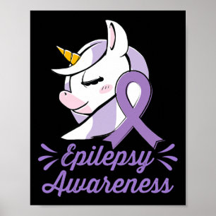Cute Unicorn Epilepsy Awareness Women Gift  Poster