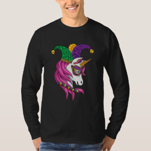 Cute Unicorn Face Fleur De Lis Mardi Gras New Orle T-Shirt