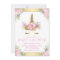 Cute Unicorn Face Pink Gold Baby Shower Invitation