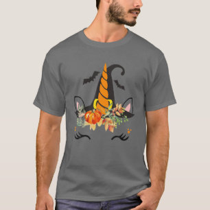 Cute Unicorn Face Pumpkins Halloween Thanksgiving T-Shirt
