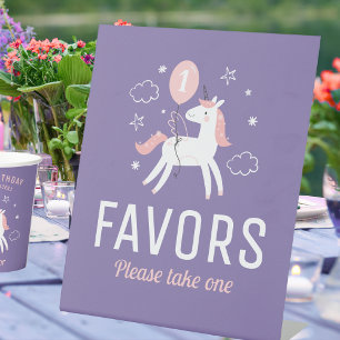 Cute Unicorn Favours TableTop Pedestal Sign
