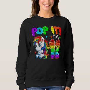 Cute Unicorn Fidget Toys Pop It I'm 12 Kids 12th B Sweatshirt
