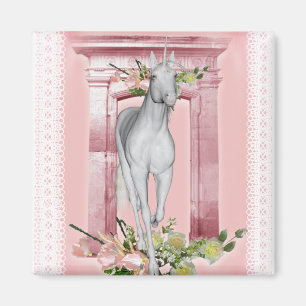 Cute Unicorn Flowers 1 Magnet