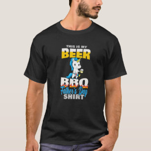 Cute Unicorn Funny Bbq Grilling Beer Lover Father' T-Shirt