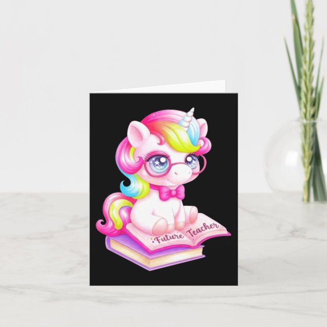Cute Unicorn Future Teacher Clroom Card (Front)