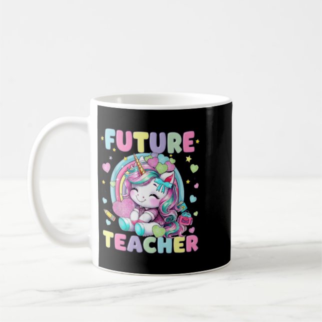 Cute Unicorn Future Teacher Clroom Design Coffee Mug (Left)