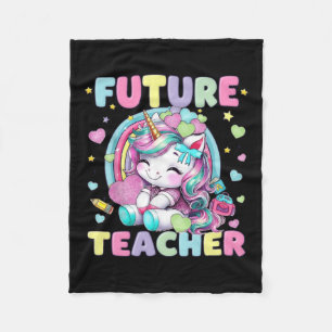 Cute Unicorn Future Teacher Clroom Design Fleece Blanket