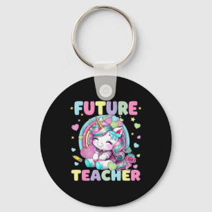 Cute Unicorn Future Teacher Clroom Design Key Ring