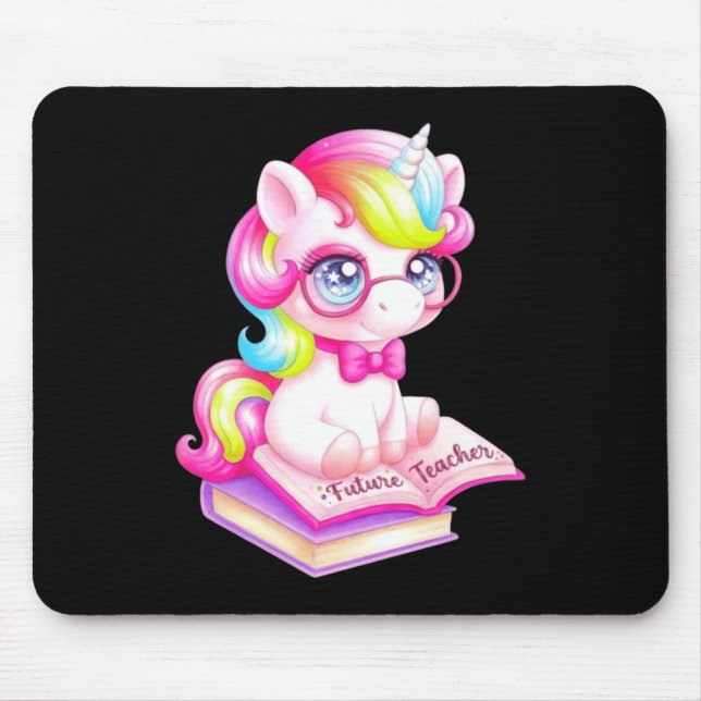 Cute Unicorn Future Teacher Clroom Mouse Pad (Front)