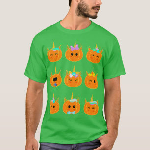 Cute Unicorn Girls Halloween Pumpkin for Kids Than T-Shirt