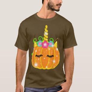 Cute Unicorn Girls Halloween Pumpkin Patch Costume T-Shirt