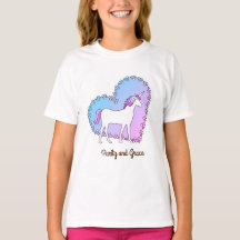 Cute Unicorn Girls Tshirt Graceful Daughters