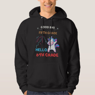 Cute Unicorn Goodbye 5th Grade Graduation Hello Si Hoodie