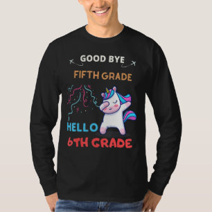 Cute Unicorn Goodbye 5th Grade Graduation Hello Si T-Shirt