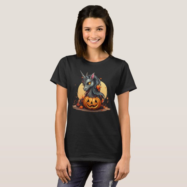 Cute Unicorn Halloween T-Shirt (Front Full)