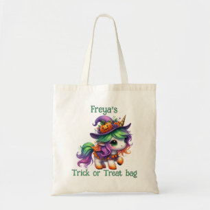 Cute Unicorn Halloween Trick or Treat Tote Bag