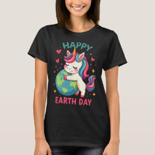 Cute Unicorn Happy Earth Day Groovy Women Men Kids T-Shirt
