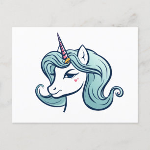  Cute unicorn head  Postcard