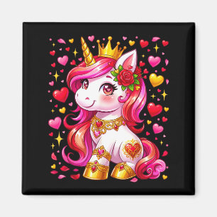 Cute Unicorn Heart Valentines Day Girls Kids Valen Magnet